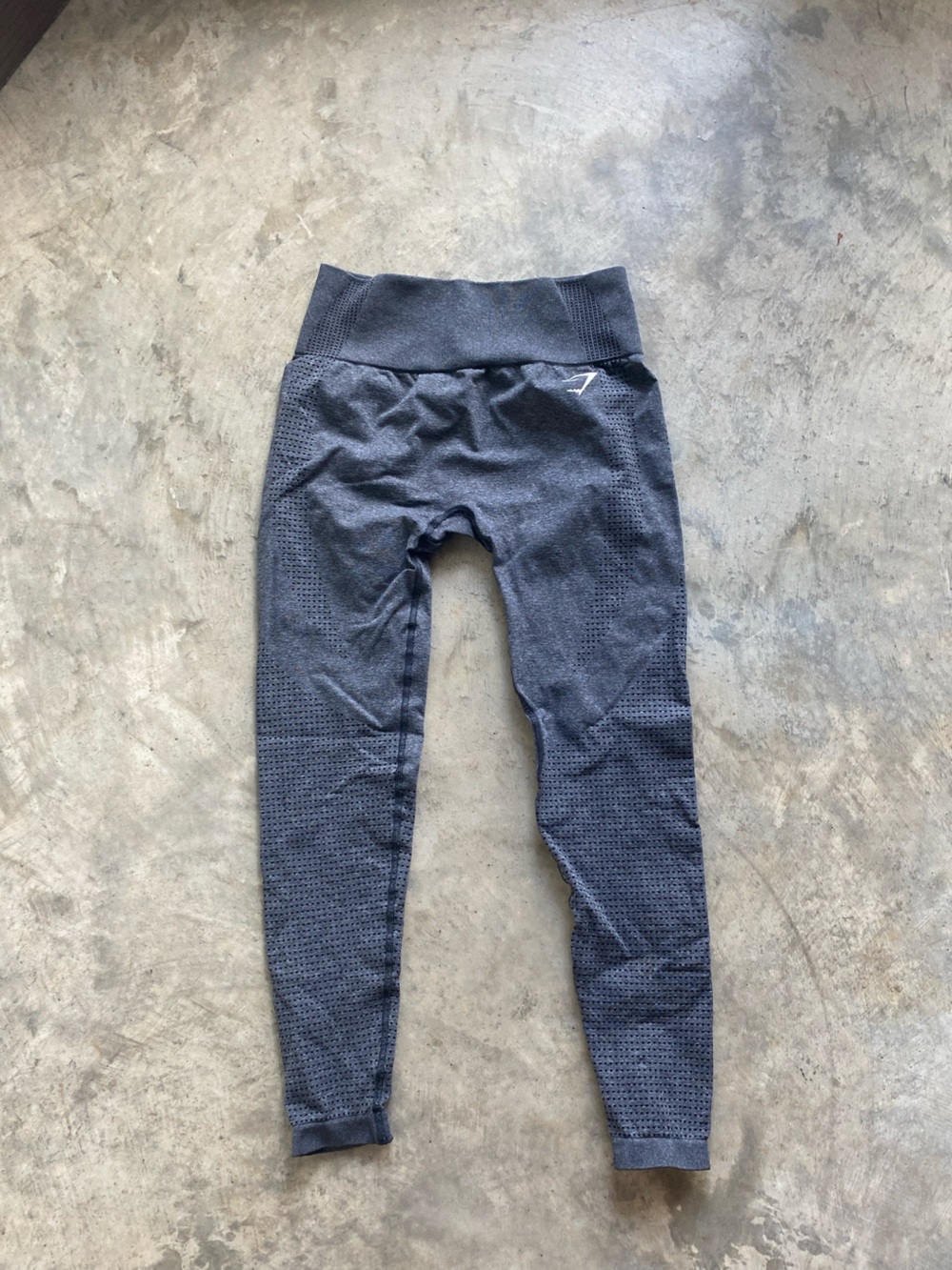 Gymshark Gray Seamless Leggings with Subtle Perforation gym fit exercise active